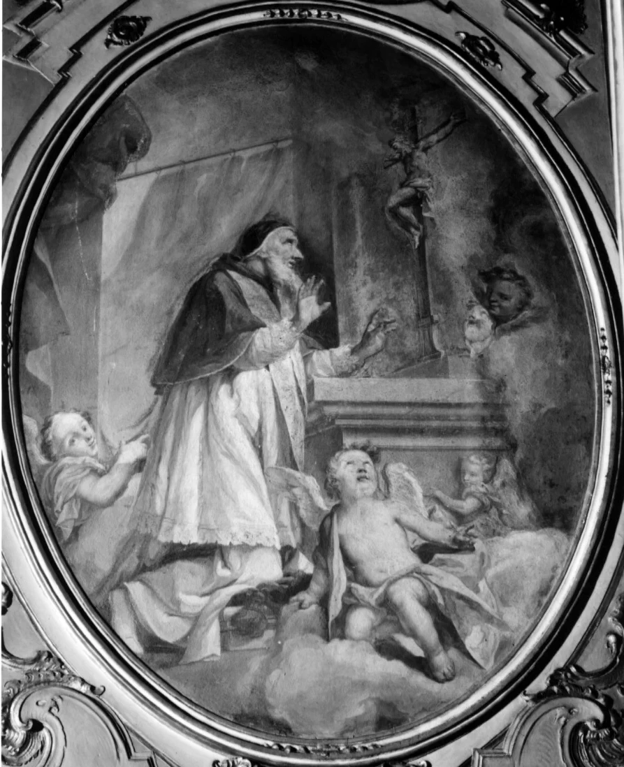 Pio V in preghiera davanti al Crocifisso - Bergamo
